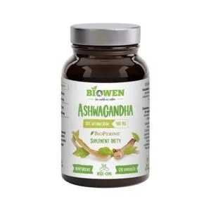 Ashwagandha (Żeń-szeń Indyjski) 400 mg – 10% Witanolidów 120 kaps. BIOWEN NaszeNaturalne Ashwagandha Zen Szen Indyjski 400 Mg 10 Witanolidow 120 Kaps Biowen