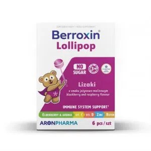 Lizaki Berroxin Lollipop dla dzieci na odporność 6szt AronPharma  NaszeNaturalne Berroxin-lollipop-6-szt-aronpharma