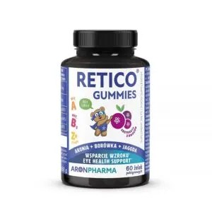 Suplement dla dzieci Retico Gummies 60 szt. dla zdrowia oczu AronPharma NaszeNaturalne Suplement Dla Dzieci Retico Gummies 60 Szt Dla Zdrowia Oczu Aronpharma